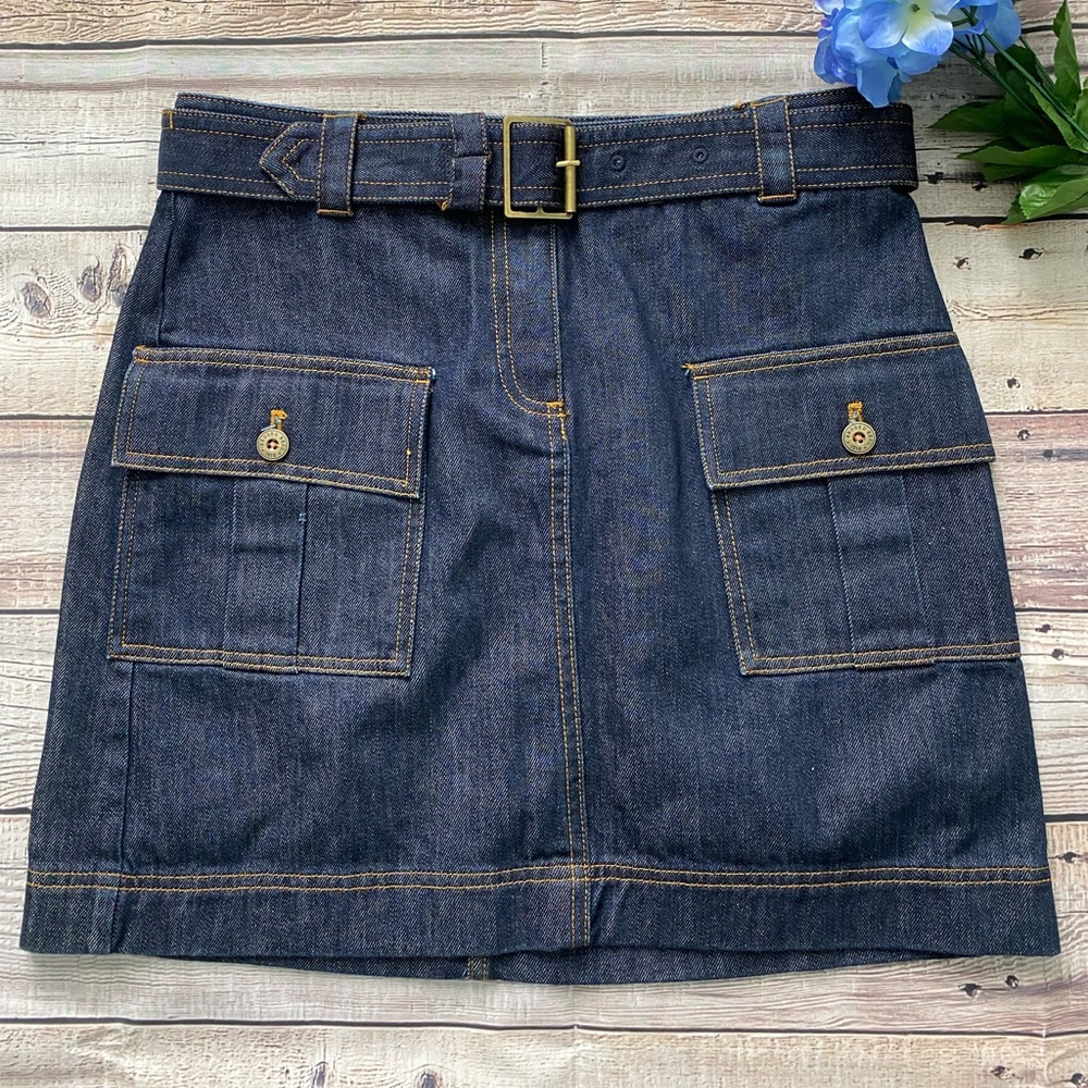 Brooks Brothers Denim Belted Summer BlueJean Skirt